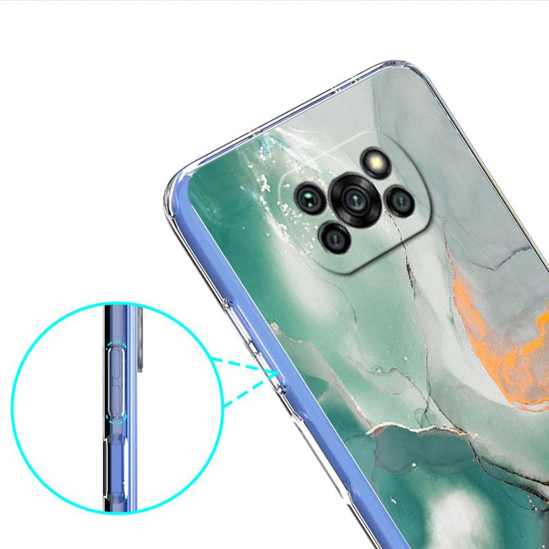 Прозрачный чехол для Xiaomi Mi Poco X3 NFC M3 Pro F3 F1 11 Lite 12 Note 10 11T 9T Прозрачный чехол для телефона с мраморным узором Роскошный крутой