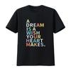 Женская футболка A Dream is Wish Your Heart Makes Смешной принт с буквами Замок Милый Топы Топы Черный винтажный стиранный Унисекс