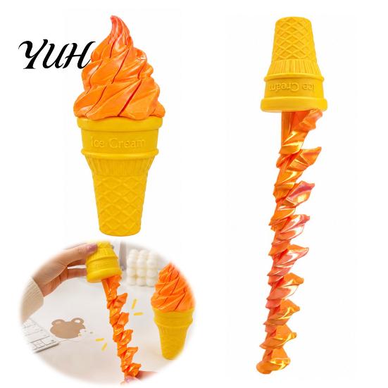 Unique Sensory Playthings Telescopic Ice Cream Cone Fidget Toy, Novelty Spiral Swords, Stress Compact Accessories Relief Toy for Anxiety, Portable