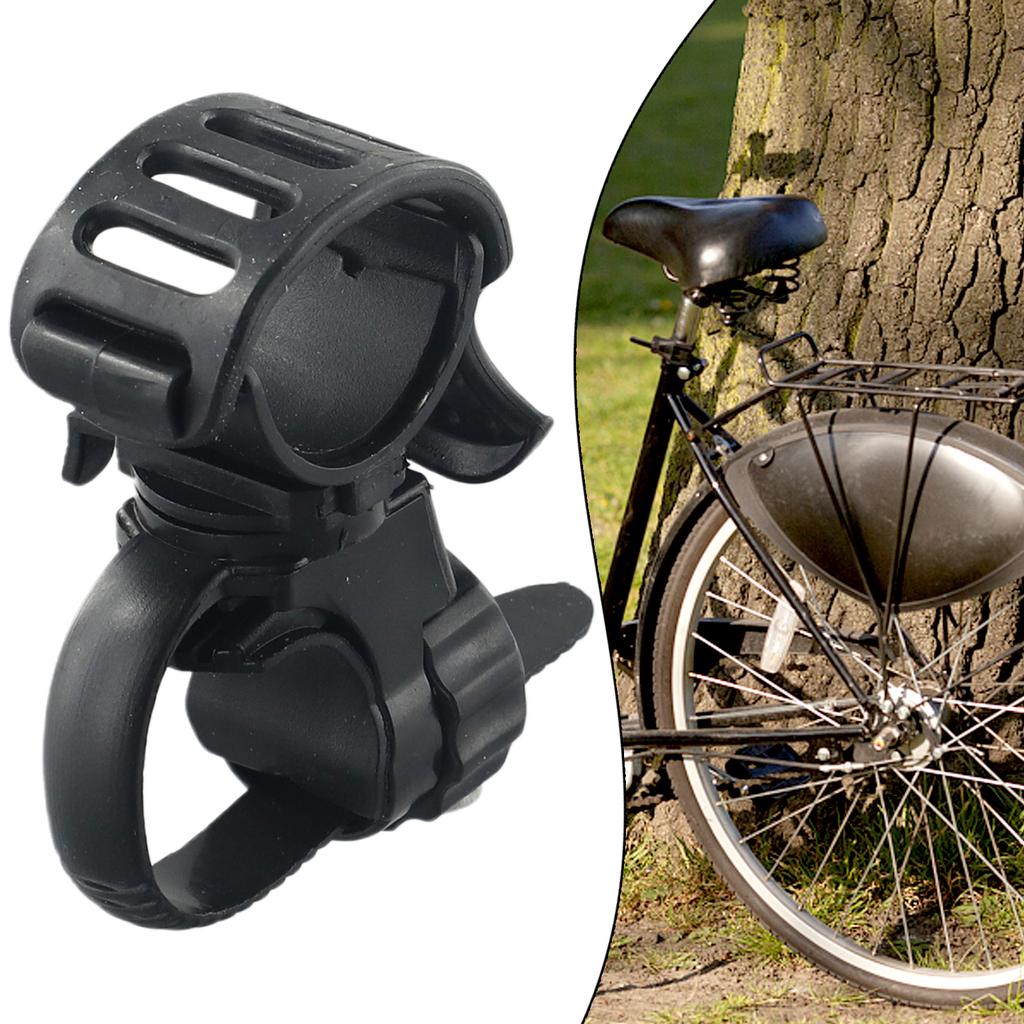 Bicycle Handlebar Light Bracket 360 Degree Rotatable Bike Lamp Holder LED Flashlight Plastic Clip Cycling Headlight Pump Stand