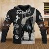 Винтажная Лошадь 3D Печать Харадзюку Уличный Спорт Мужская Толстовка Осень На Открытом Воздухе Альпинизм Бег С Длинным Рукавом Блузка Мужские Худи