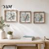 Waterproof Wood Wall Art 3D Conch/Starfish/Shell Wooden Frame Art, Distressed Coastal Style Decoration, Decorative Set for Home Ocean Inspired