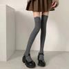 Women's Casual Knitted Long Socks Autumn Winter Solid Color Stockings Boot Calf Socks Over Knee Leggings Harajuku Lolita Sox