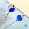 Sea Drop 22mm Glass Kanzashi by Miyako Single Japanese Style Hair Accessory for Yukata and Kimono Glow-in-the-dark (Hand Hairpin) Marine,