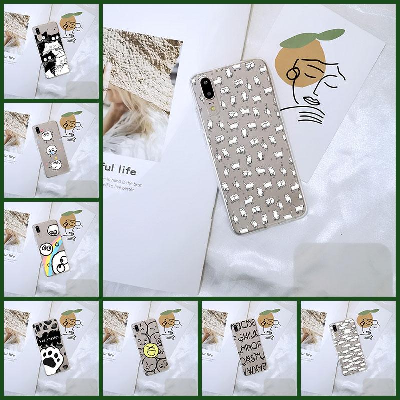 Милый мягкий чехол-накладка Kawaii Cat для Huawei P20 Lite Pro P9 P10 Plus P, силиконовый чехол для смартфона Huawei P8 P9 Lite Mini 2017