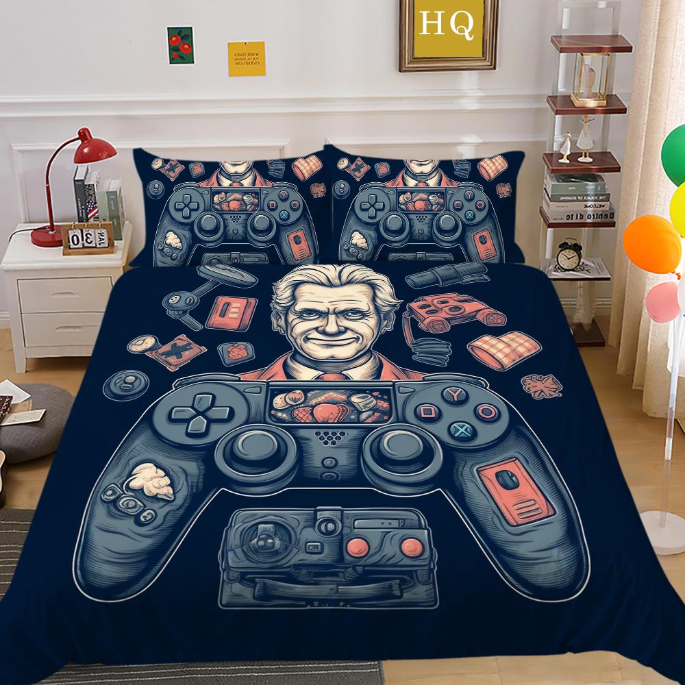 Комплект пододеяльников с 3D игровой консолью и принтом, домашнее постельное белье, односпальная кровать, одежда для мальчиков и детей, мягкий комплект постельного белья, чехол