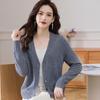 Women's 100% Pure Wool V-Neck Cardigan Sweater