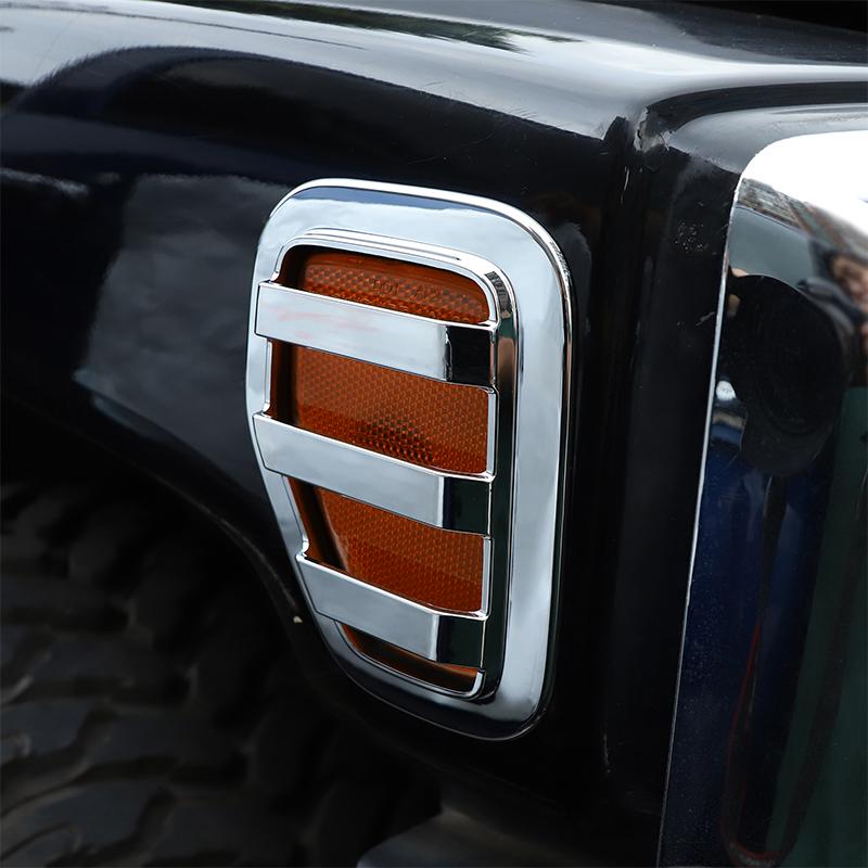 Для Hummer H3 2005-2009 ABS Глянцевый серебристый Защитная крышка бокового указателя поворота автомобиля Декоративная крышка Наклейка Внешние аксессуары