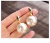 Ladies New Fashion Pearl Earrings Personality Metallic Geometric Drops Exaggerated Earrings Jewelry
