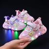 Children's Leather Shoes Light Up Spring Girls Cartoon Casual Light Shoes