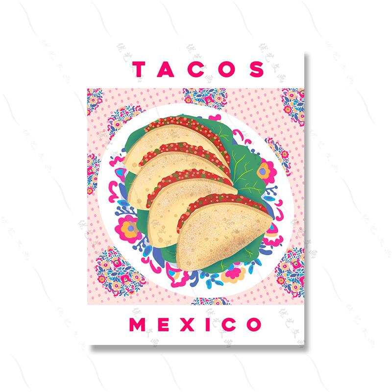 Английский завтрак Ретро-хлеб Декор кухни Еда Искусство Настенная картина на холсте Комната Домашний декор Винтажный гуакамоле Тако Современный постер