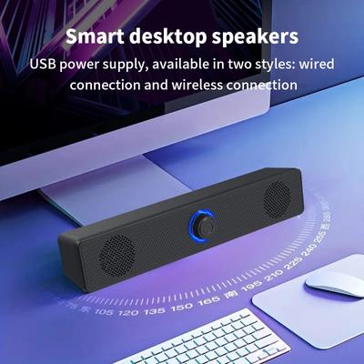 Длинный проводной Bluetooth маленький динамик, двойные динамики, высокая громкость, компьютер, мобильный телефон, домашний телевизор, ноутбук, мультимедиа, настольный динамик