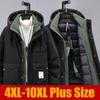 Winter Extra Large Size Plus Size Men's Work Wear Hooded Cotton Coat Fat Man Warm Cotton Coat Men's Jacket 4XL-10XL