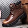 Brand Fashion Men's Ankle Boots Luxury British Style New Quality Leather Motorcycle Sneakers Senior Designer Business Mens Boots