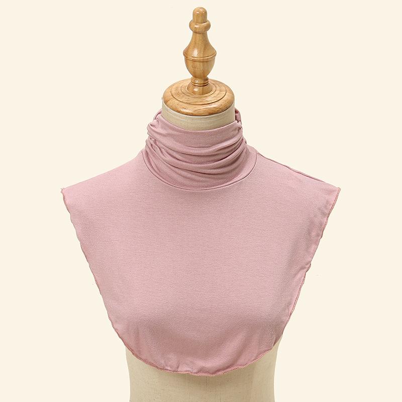 Perfect Match Black Modal High Nack Fake Collar Soft False Collar For Women Solid Color Elastic Jersey Detachable Collar