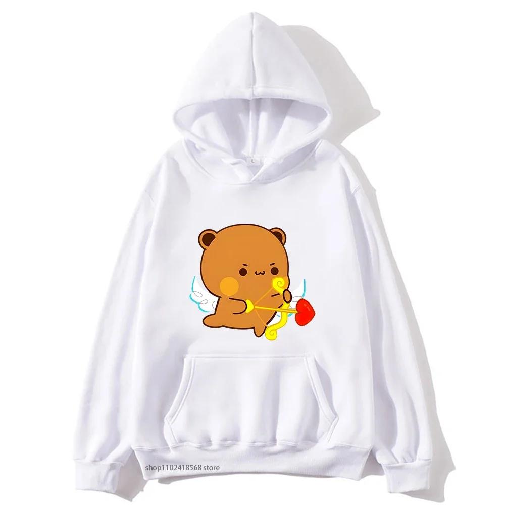 Cute Dudu and Bubu Hoodies Panda and Brownie Bear Couple Sweatshirt Men Women Clothes Kawaii Style Top