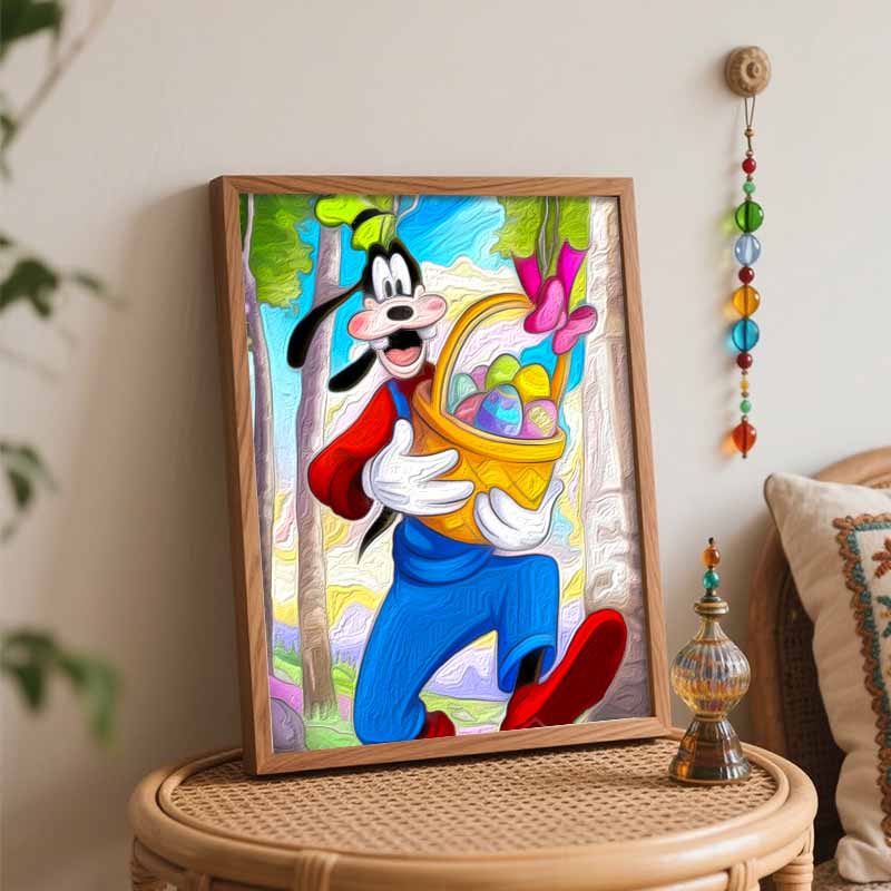 Disney Goofy Easter Egg DIY Oil Painting Art Painting Kit Home Wall Decor Handmade Gift for Holiday Celebration Wall Art Craft Display