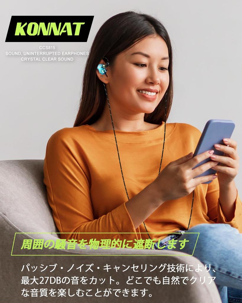 CS815 for Crystal Clear Sound Earphones Wired with Microphone High Sound Isolation Hybrid Dual Driver Gaming Earphones Professional Bass Enhancement