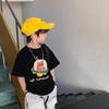 Новая летняя модная свободная футболка с короткими рукавами и принтом, детская футболка, топы