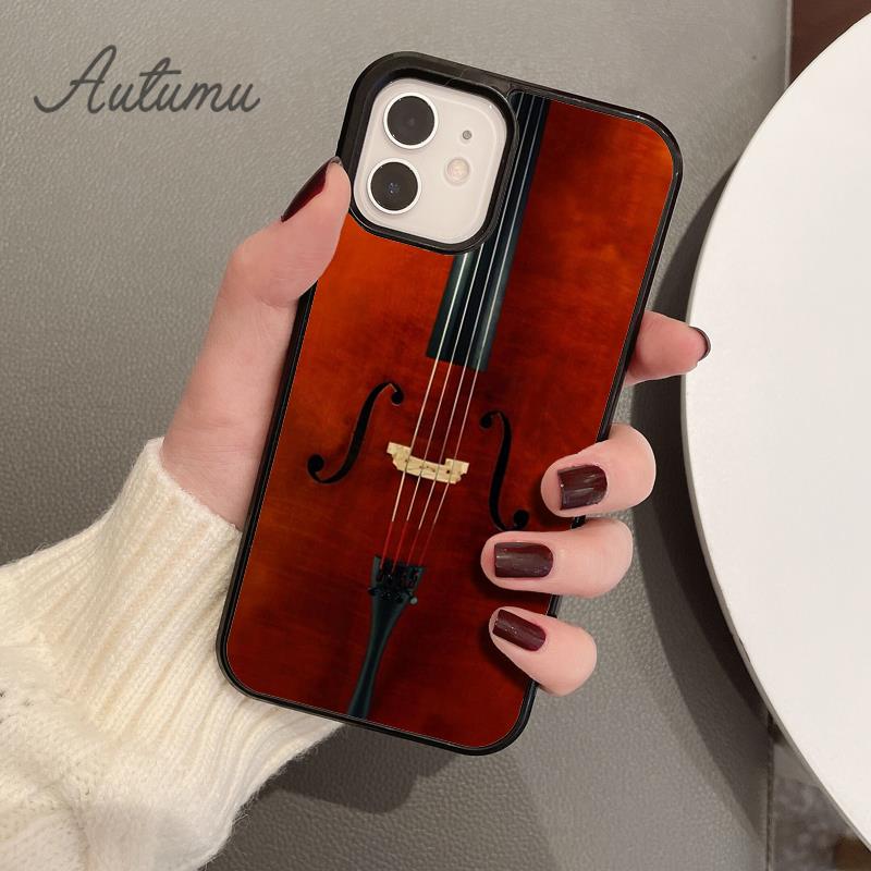 Деревянный Чехол для Телефона Скрипка Виолончель для iPhone 17 Air 15 16 16e 11 12 13 14 Pro Max Plus Чехол coque Fundas Оболочка