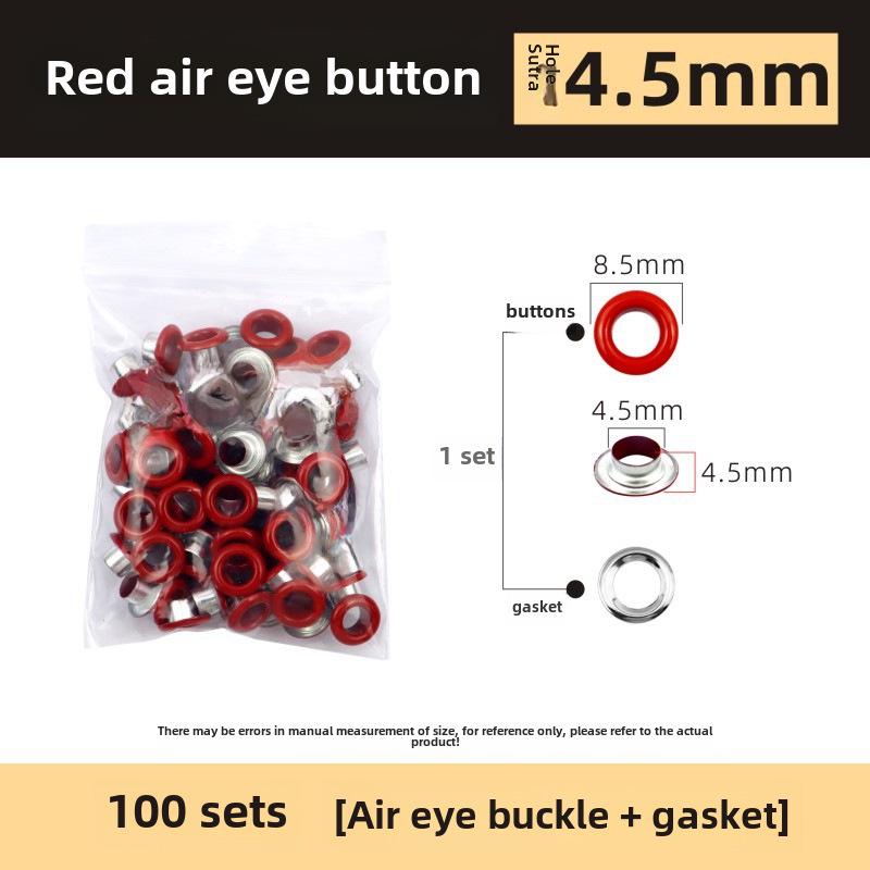 Набор из 200 металлических люверсов 10 цветов диаметром 5 мм с плоскогубцами