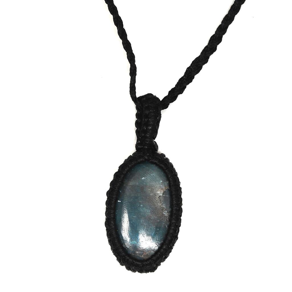 Хризоколла Драгоценный Камень Подарок на Хэллоуин Подарочные Украшения Макраме Подарок для Нее Ожерелье