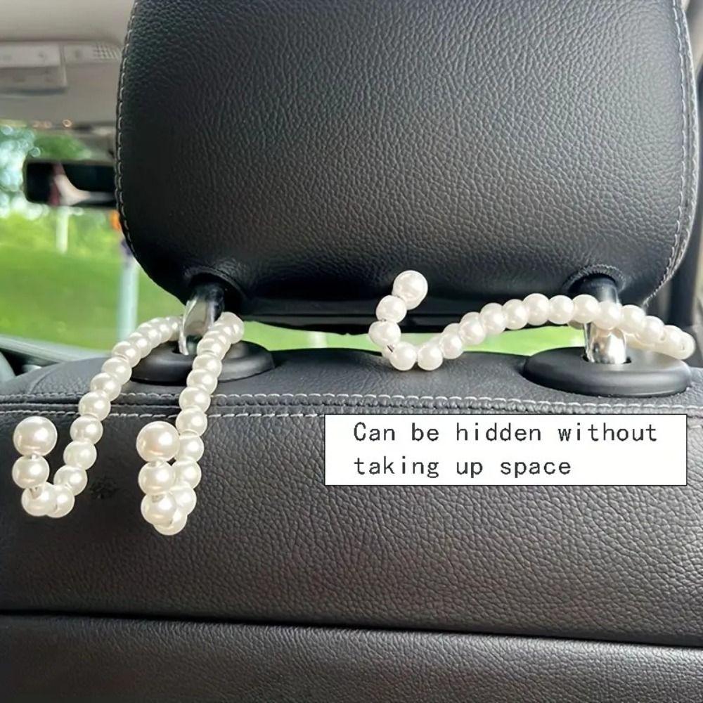Elegant Bow Car Hook Bowknot Adorable Bow Knot Car Hook Pearl Car Organizer Clip Car Styling