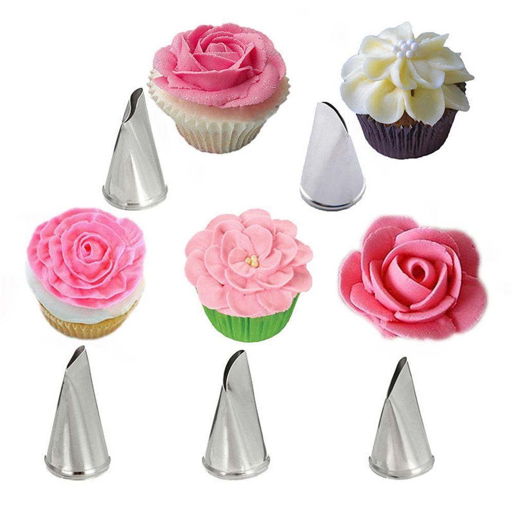 5 Pcs/Set DIY Rose Craft Icing Piping Nozzles Cake Decorating Tips Cream Petal Pastry