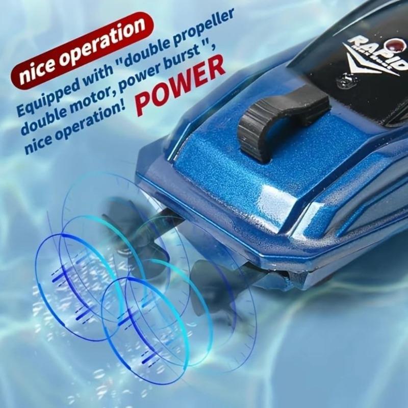 2.4GHz Mini Remote Control RC Boat, 360° Rotation Fast RC Boat Toy for Pools & Lakes, Battery Powered Pool Water Toy for Kid, Ideal Gift
