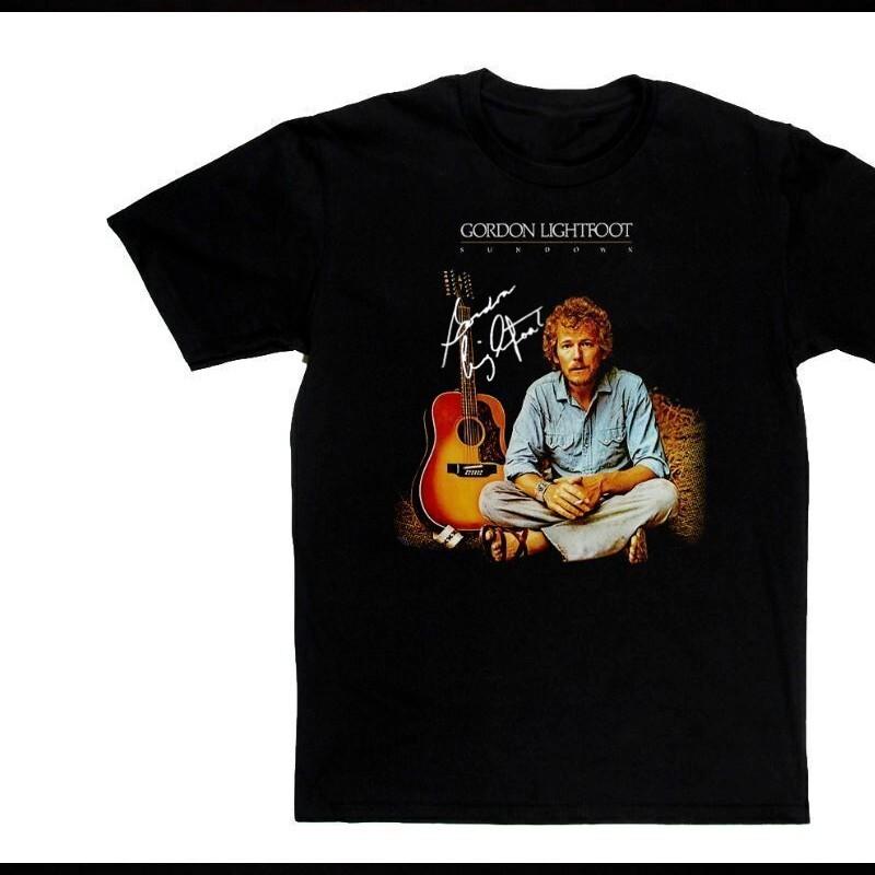 Rare Gordon Lightfoot Sundown R.I.P Legend Signature Black All Size Shirt KH758 Unisex T-Shirt