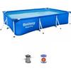 BESTWAY Above Ground Tubular Pool Kit - Steel Pro - 300 X 201 X 66 Cm - Rectangular (cartridge Filter and Cartridge)