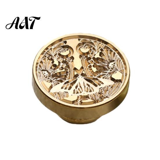 Letter Wax Seal Stamp Stamp, Vintage Plant Pattern Head, Durable Envelope Sealing Copper Head Replacement, for And Greeting Cards Journal Decoration