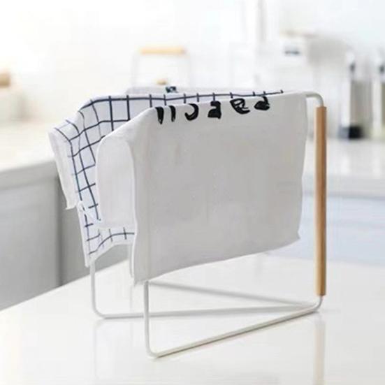 Вешалка для сушки полотенец для ванной комнаты Многофункциональная вертикальная складная вешалка для полотенец предотвращает переворачивание кухонной тряпки Полка для хранения полотенец для рук Хозяйственные принадлежности