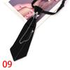 Unisex School Uniform Crystal Rhinestone Jewelry Black Ribbon Tie Necktie Boys Collar Neck Ties JK