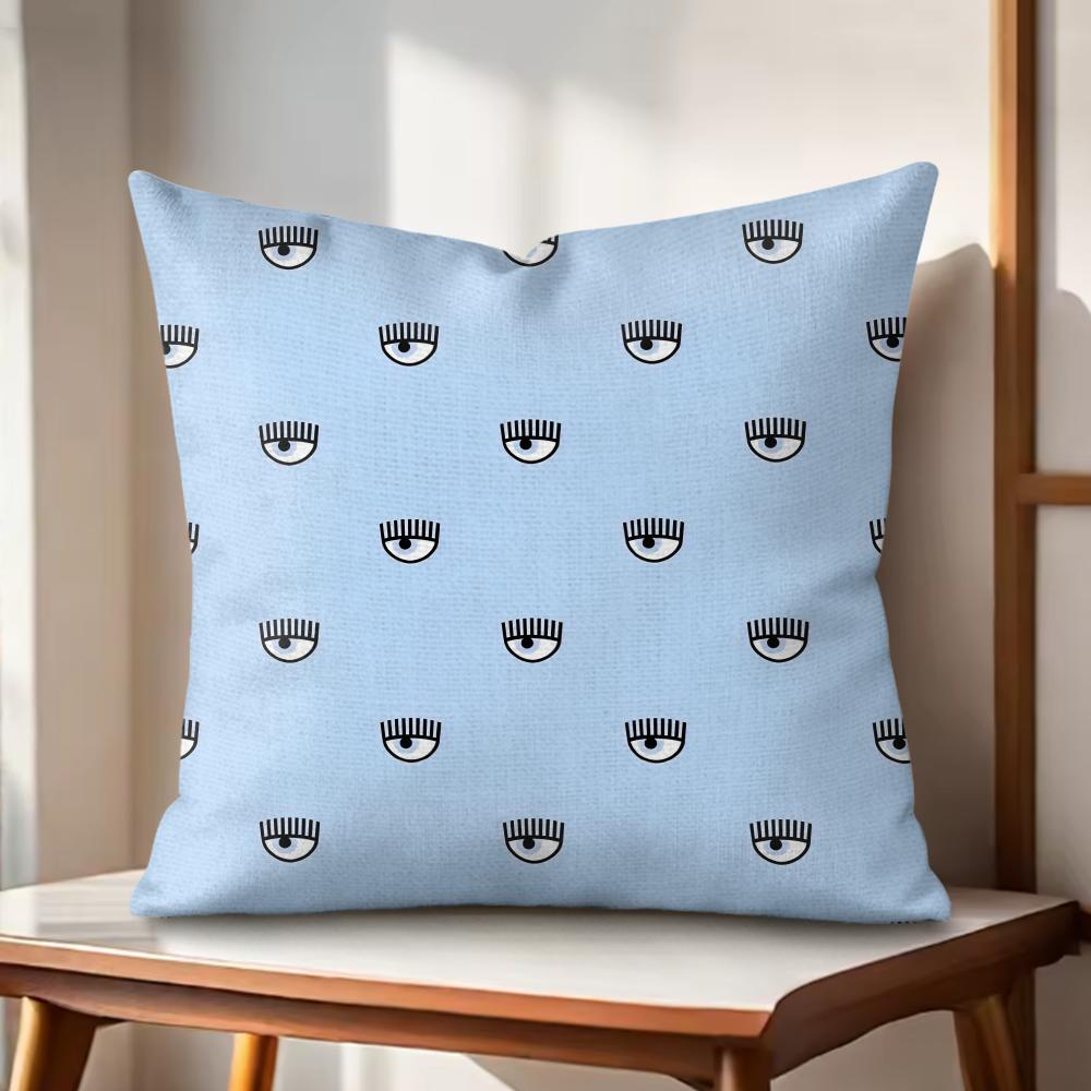CChiara FFerragni Cushion Cover Natural Linen Organic Fabric DoubleSided Printing Couch Pillow Covers Home Decor