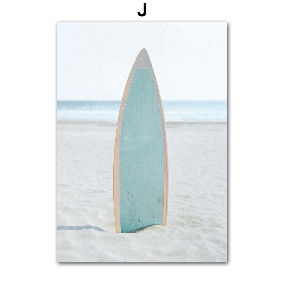 Кокосовая пальма доска для серфинга шале океан пляжный пейзаж настенная живопись на холсте скандинавские постеры с принтами настенная картина Декор в гостиную