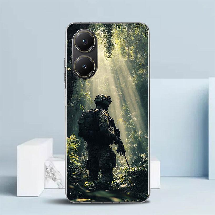 Military Army Special Forces Soft Cover for Xiaomi Poco F7 Ultra X7 X6 X5 Pro M7 Phone Case Redmi 15 15C 13 13C 12 12C 10 10C Pr