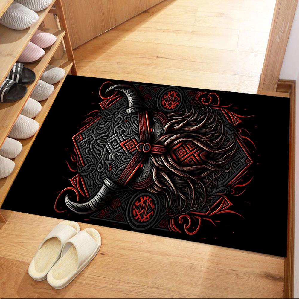Viking Warrior Artwork Floor Mats for Living Room, Bedroom and Room Decoration Are Suitable for Gifts.