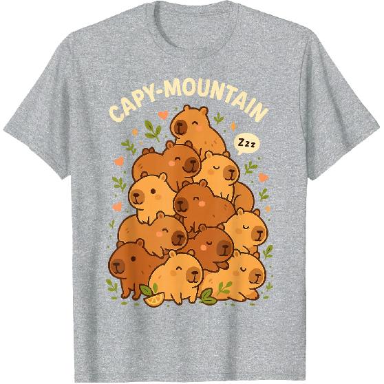 Capybara T-Shirt Capy-Mountain Cute Design Capybara Shirt T-Shirt