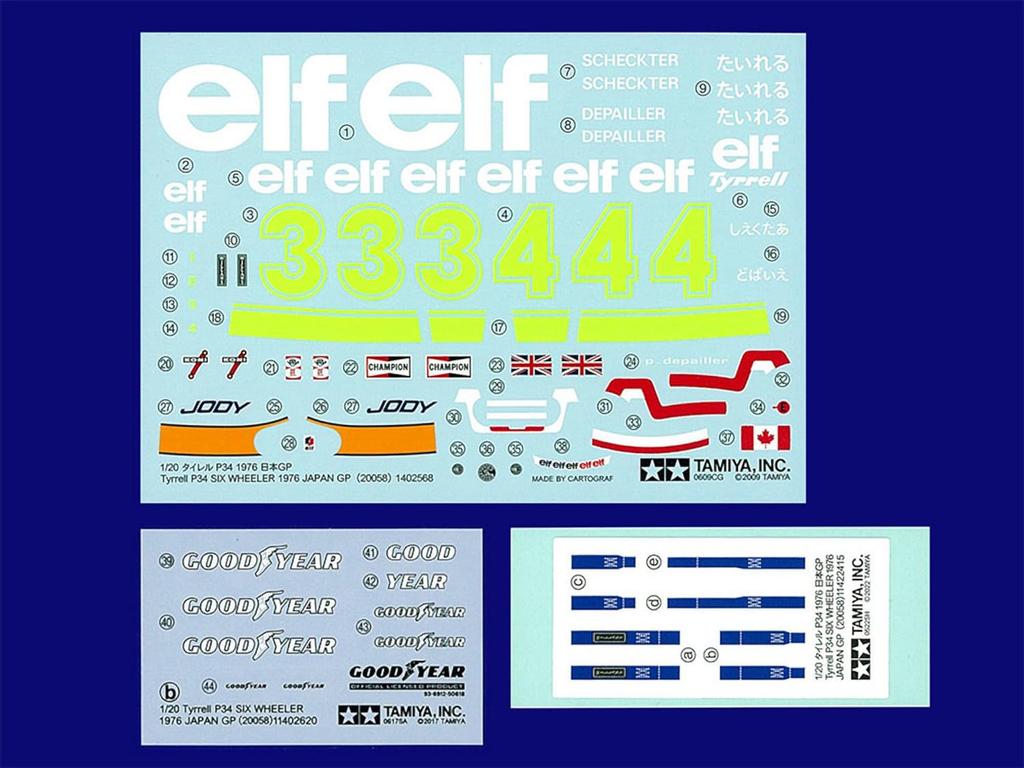 Tamiya Коллекция Grand Prix Series Tyrell P34 1976 Japan GP Пластиковая модель 20058 Литье Цвет 1/20 № 58