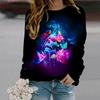 Fall Autumn Women'S Fashion O Neck Long Sleeve T-Shirt Loose Clothes Human Skeleton Print T Shirt