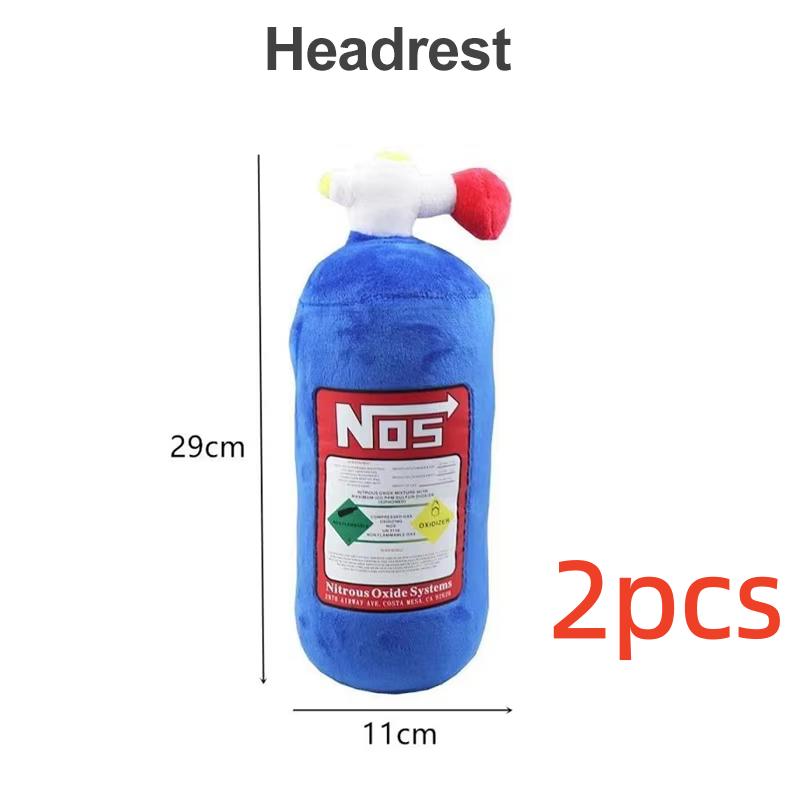 New Car Neck Pillow Car Headrest for Driver Front Passenger Seat NOS Bottle Pillow Car Decor Headrest Cushion Plush Pillow