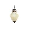 Suspension - Design Arabe - Verre Et Métal - Blanc - 25W - 23x23x33cm