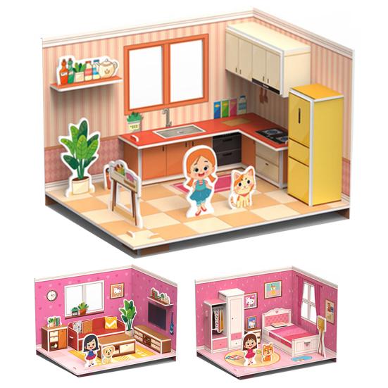 Трехмерные 3D-модели-пазлы, дома ручной работы, строительные блоки, детские игрушки