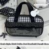 Handheld Pencil Case Plaid Polka Dot Stationery Bag Aesthetic Stationery Organizer  Students
