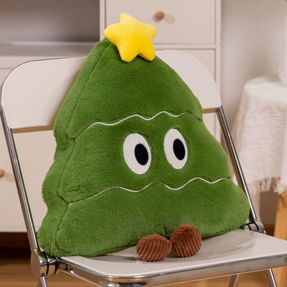 Cartoon Plush Pillow Cute Christmas Throw Pillow Garland House Christmas Tree Plush Pillow Holiday