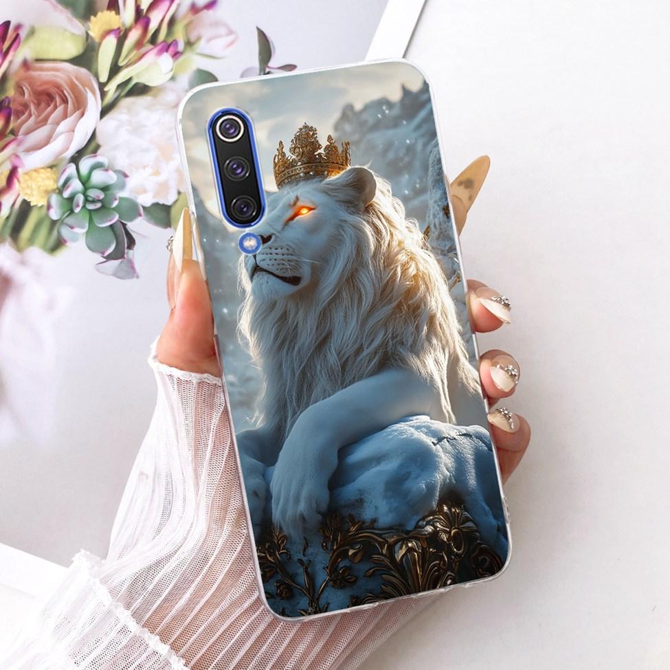 Transparent Cover For Xiaomi Mi 9 SE Case Cute Cat Luxury Fashion Butterfly Funny Painted Casing M1903F2G