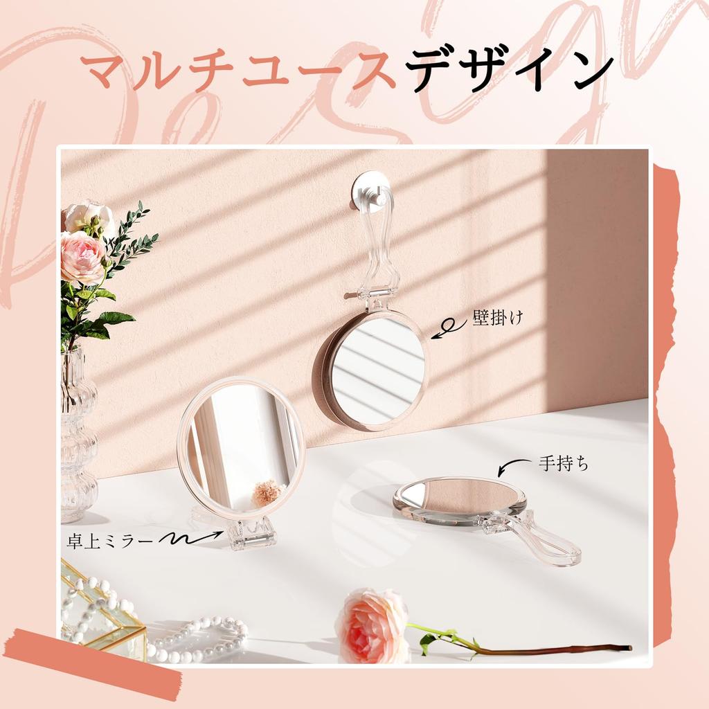 Auxmir Ручное увеличительное стекло 30x и 1x Складное с подставкой и ручным зеркалом для подвешивания с легко очищаемым зеркалом, Увеличение, Зеркало, Зеркало,