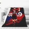 Warm Soft Blanket Football Player Picnic Throw Blanket Autumn Novelty Custom Flannel Bedspread Sofa Bed Cover