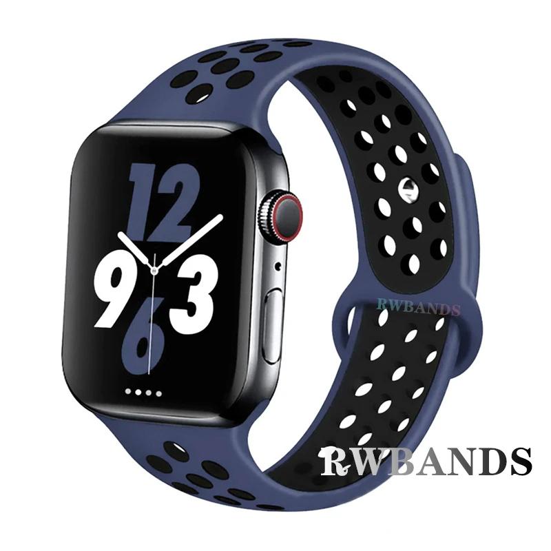 Спортивный ремешок для Apple Watch Band 46 мм 44 мм 40 мм 42-38-41 мм 45 мм Дышащий браслет iWatch Series 10 9 8 7 6 SE 5 3 Ultra 2 49 мм